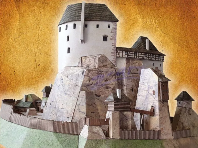 Papierový model - Hrad Valečov